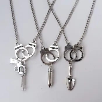 

3 pcs Partners in Crime Necklaces Best Friends Friendship Charm Squad Handcuffs