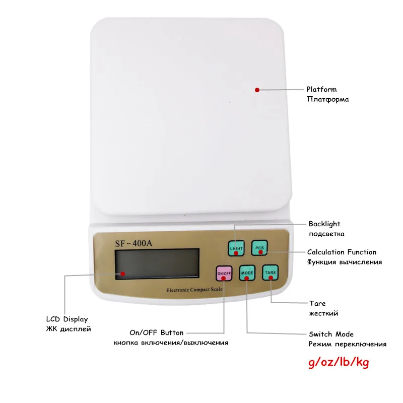 10 кг 1 г Цифровой Кухня весы с ЖК-дисплей Экран электронный счетчик подсветка скидка 20