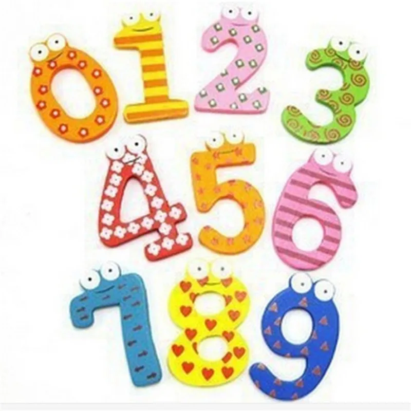 

New Degin 10 Number Figure Educational Kids Children Wooden Magnet Toy Digital Magnetic Toy Refrigerator Fridge Letter Toys