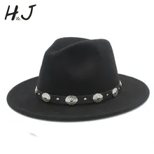 Женская и Мужская шерстяная шляпа Fedora для джентльмена элегантная женская широкая джазования с полями церковные шапки для зимы и осени Крестный отец сомбреро