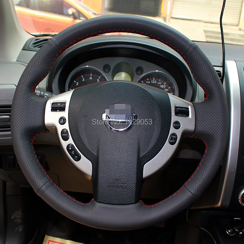 Case for NISSAN Qashqai X Trail Steering wheel covers Genuine leather DIY steering covers