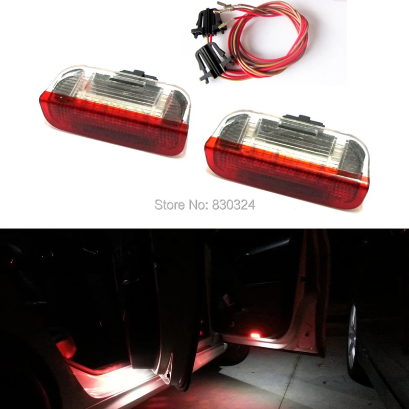 

4pcs 18SMD VW LED Under Front Door License Lamp White+Red for Golf MK5 MK6, Jetta,Passat,Sharan,Touareg