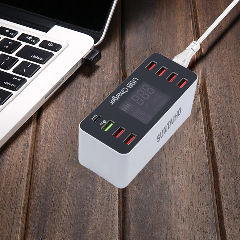 Suntaiho Порты и разъёмы USB Зарядное устройство быстрой зарядки 3 0 8 Настольный