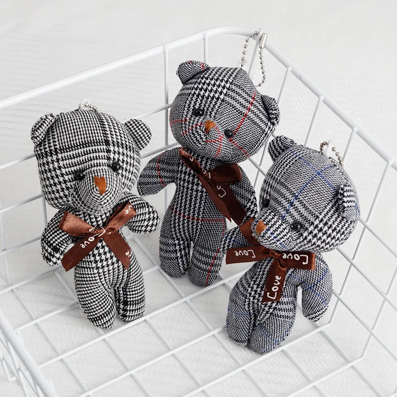 

2019 Cloth Vintage Keychain Key Rings Fashion Pendant Teddy Bear Women Key Chain Cute Cartoon Car Bag Keychain