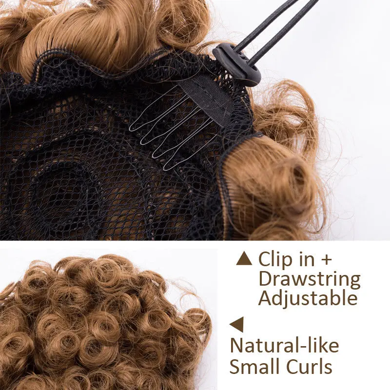 S Noilite Afro Kinky Curly Puffy Bob Updo Scrunchies Hair Bun