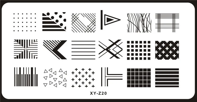 Шаблон геометрии ногтей шаблоны XY-Z серии прямоугольник художественный штамп с изображением для ногтей штамповки пластины 6*12 см