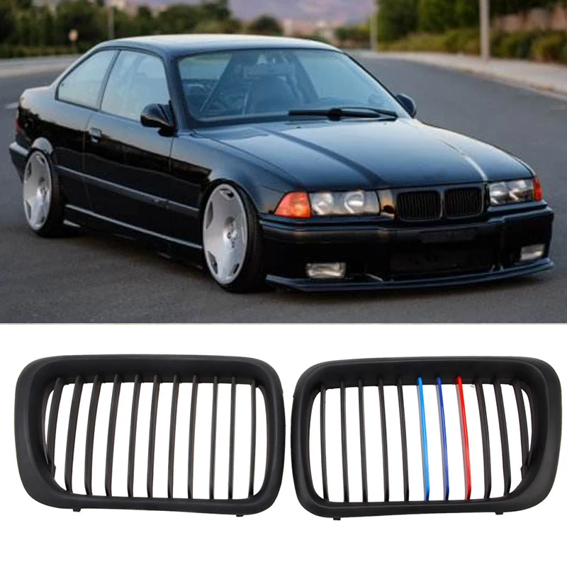 Передняя Матовая Черная решетка радиатора Liplasting M Style для BMW E36 M3 3 серии 97-99 новые