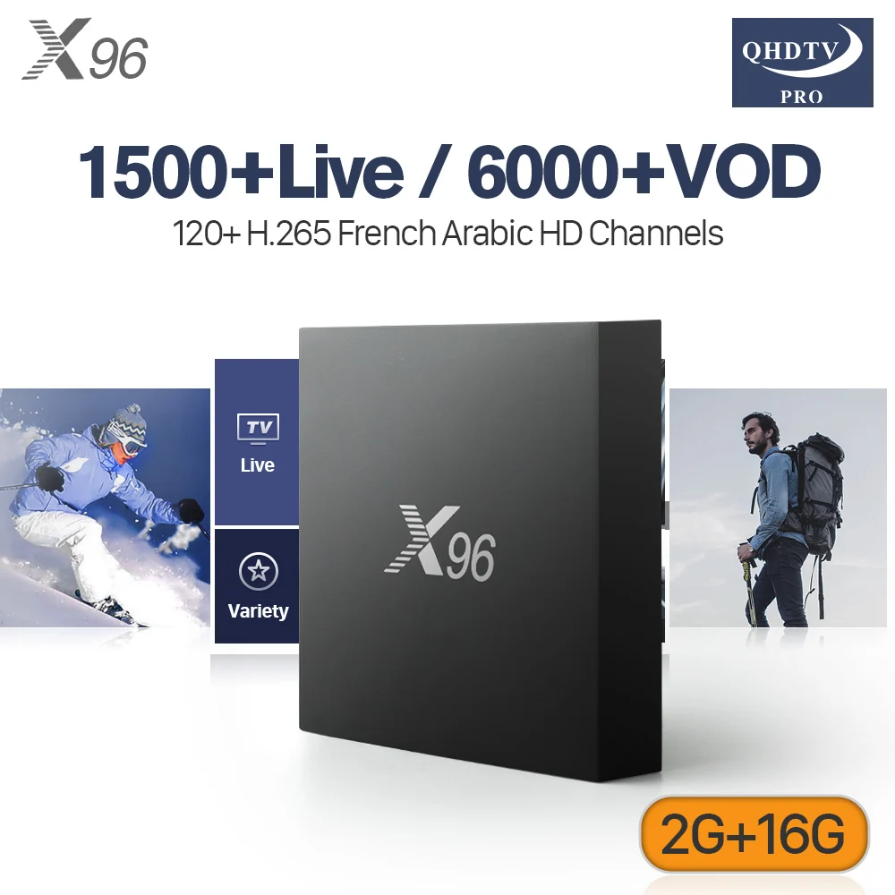 

X96 IPTV France Android TV Box Amlogic S905X 2G 16G WIFI With Subscription IPTV H.265 Decoder IPTV Channels Arabic Italia UK