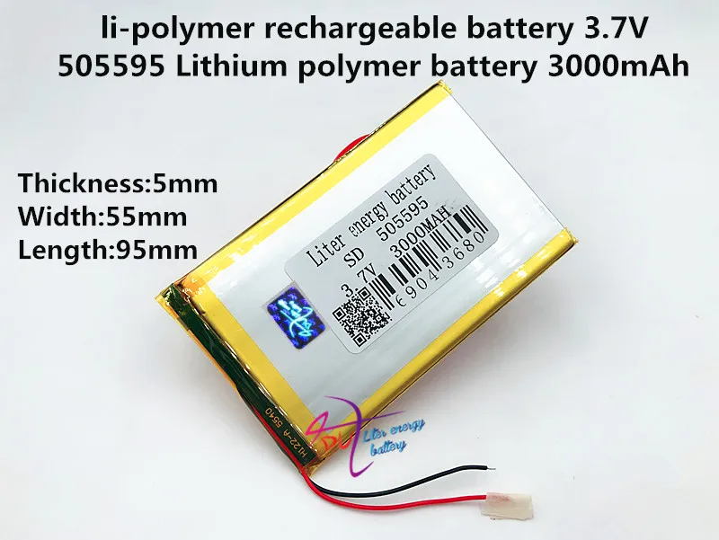 3,7 V 3000 MAH перезаряжаемые батареи, 505593, 505595 батарея MP4 MP5 аккумулятор gps-навигатора