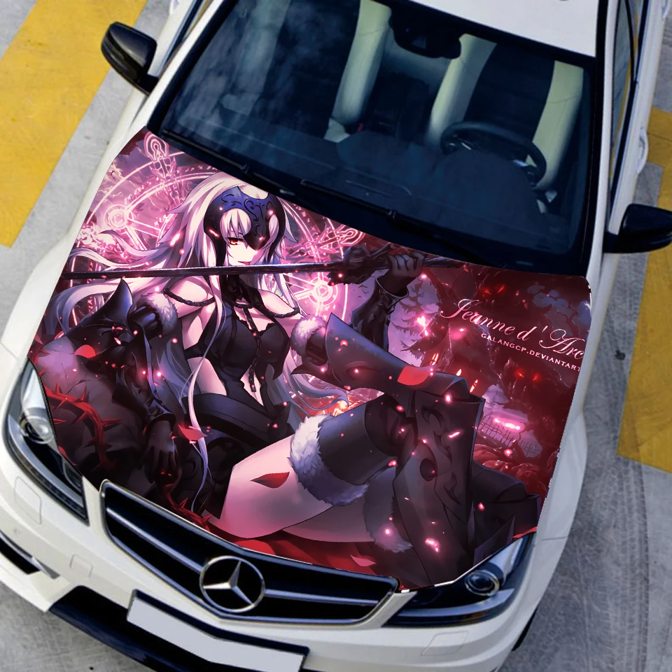 Fate/Grand Order ACE Jeanne d'Arc Alter аниме персонажи капот наклейка крышка двигателя наклейки на автомобиль для KIA OPEL SKODA GOLF