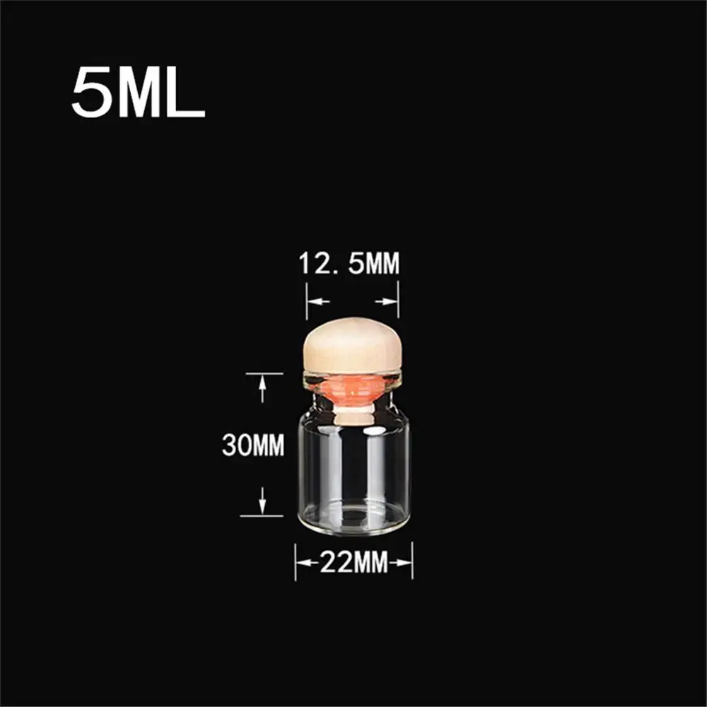 Мини-стеклянная бутылка с деревянный фиксатор, пустые стеклянные банки, флакон для украшения, бутылки для рукоделия, подарочные Свадебные 12 шт - Цвет: 5ml