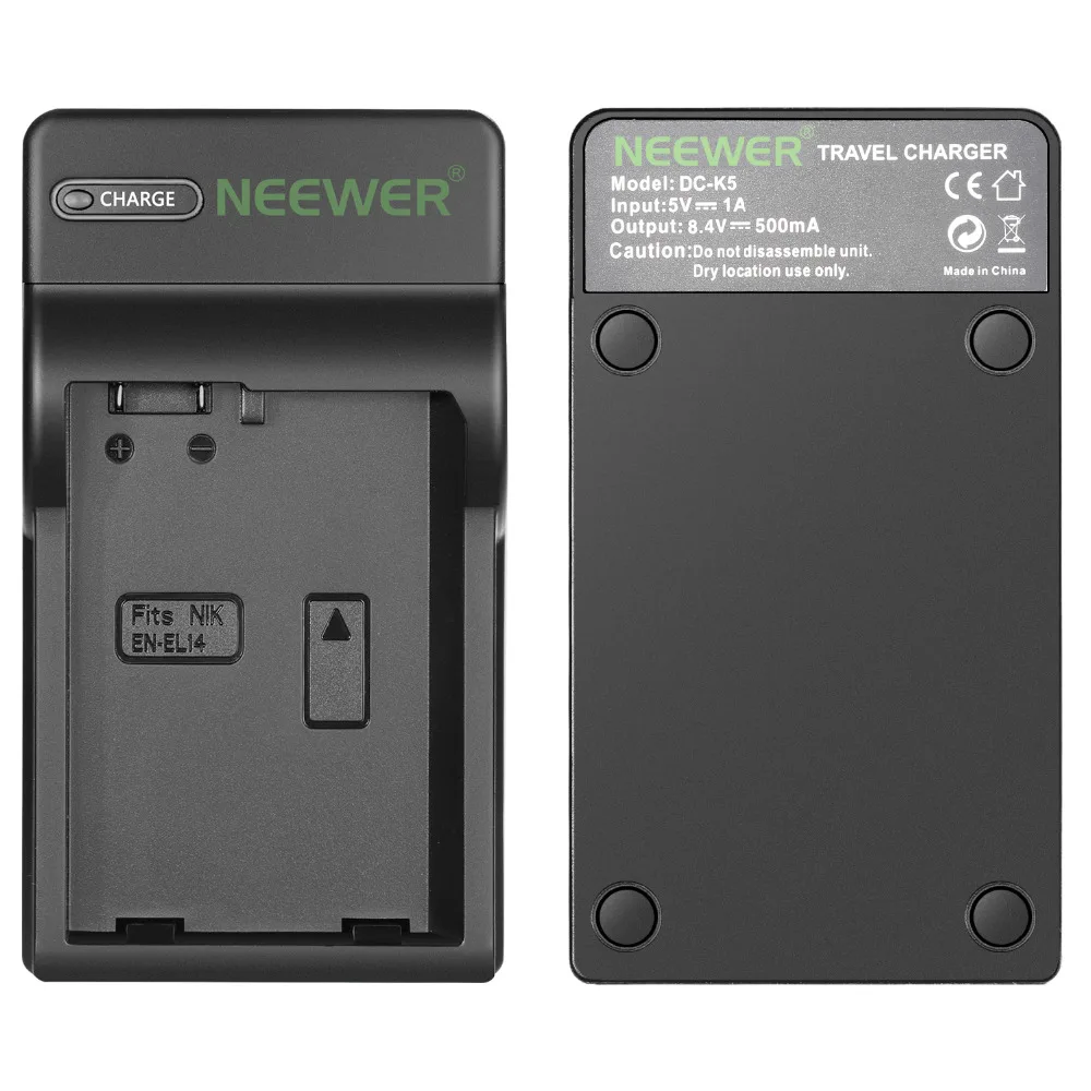 Neewer Slim Fast Micro USB Battery Charger for Nikon EN-EL14 and EN-EL14a Batteries Nikon D3200/D3100/D5500/D5300/D5200 Cameras