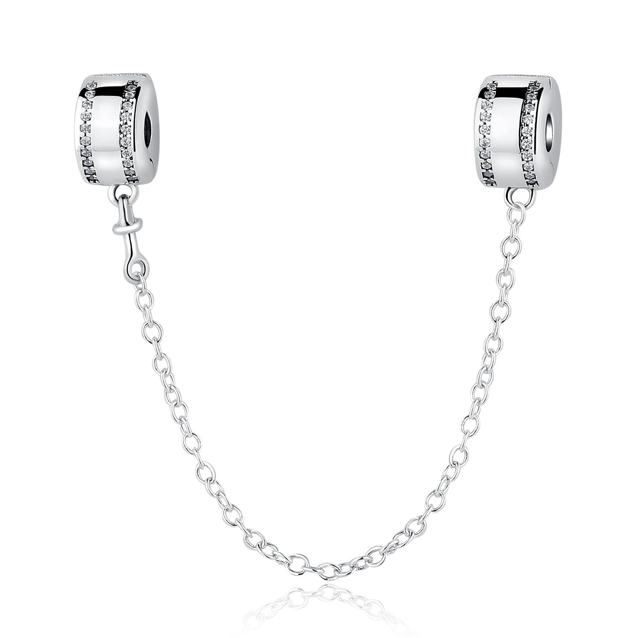 Цепочка Из серебра 2018 пробы с фианитами для браслетов|beads charms|original pandoraauthentic 925