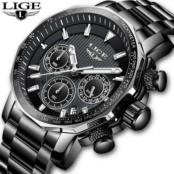 

LIGE 2019 New Fashion Mens Watches Luxury Brand Business Quartz Watch Men Sport Waterproof Big Dial Male Watch Relogio Masculino