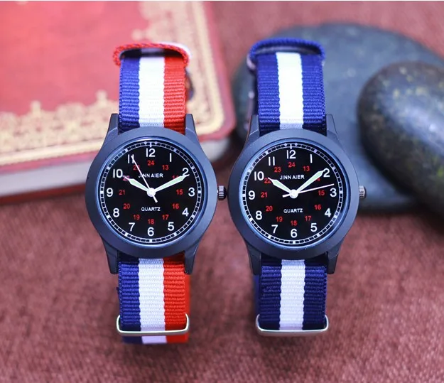 JNNAIER boy fashion спортивные нейлоновые часы акция Детские светящиеся кварцевые с