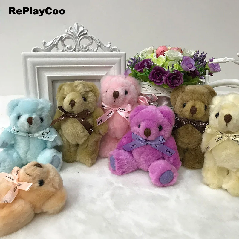 

25pcs Teddy Bear Plush Toys Tedy Bear 13CM Soft Toys For Children Kawaii Plush Toy Joint Teddy Bear Stuffed Animals Gifts J08801