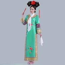 Высокое качество династии Цин драматургическое платье для женщин Китайский традиционный Древний Infanta костюм Пери театральный Халат Одежда для танцев