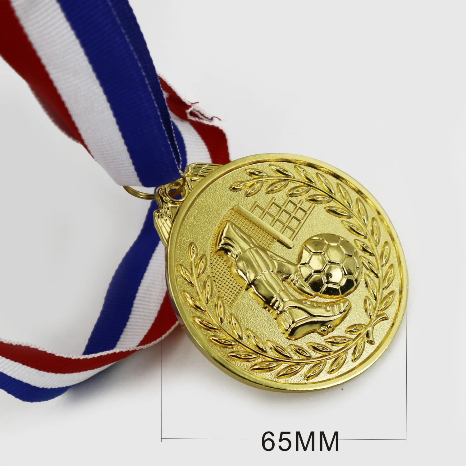 

1PCS SIZE 65MM Football Medal with Ribbon Football Match Medal Sports Rewards Gold Color Medal Soccer Club Gifts