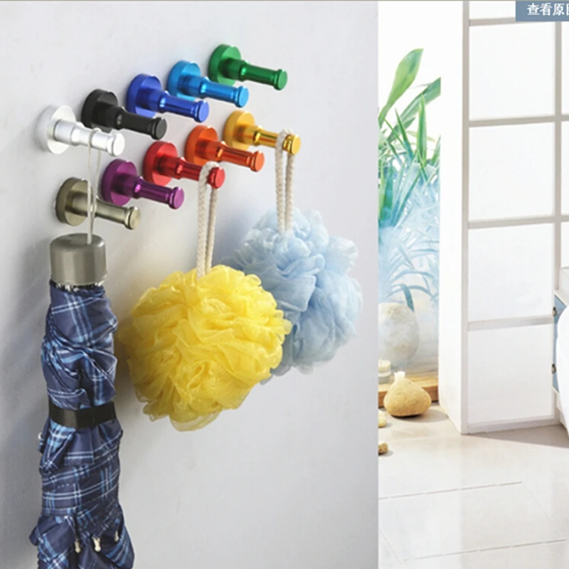 

Decorative Aluminum Candy Color Wall Hooks Towel Hanger 9-colors Clothes hanger & Metal & Towel & coat&Robe Hooks 1pc