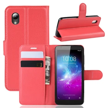 

30pcs/lot For ZTE Blade A3 2019 Card Slot Ultra Thin Litchi Skin Wallet Leather Case with Stand For ZTE Blade V10 Vita
