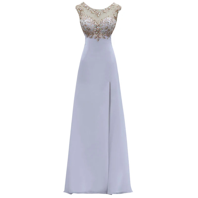 

KapokBanyan Real Photo Vestido de fests White Crystal Prom Dress 2017 Sleeveless Appliqes long Party Evening Gown Robe de soiree