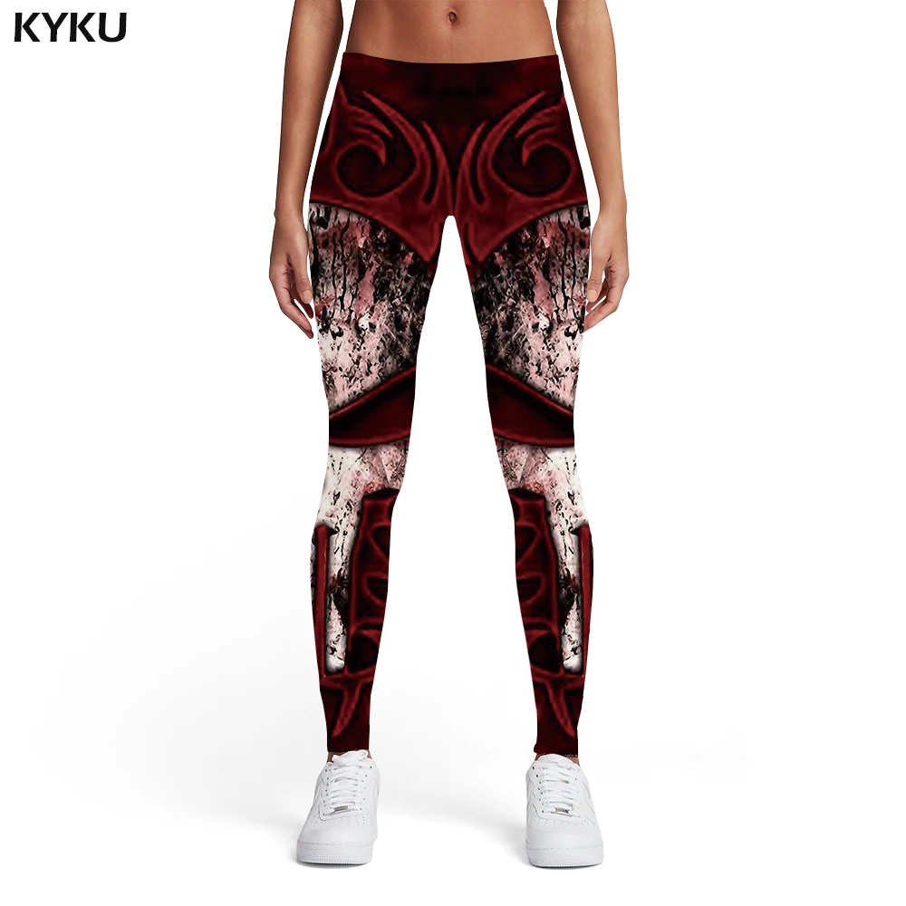 

KYKU Brand Skull Leggings Women Punisher Trousers War 3d Print Punk Ladies Gothic Leggins Womens Leggings Pants Casual Fashion