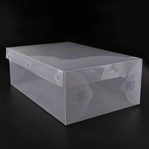 10 x прозрачная пластиковая коробка для хранения обуви Складная хорошо складируемая коробка-Органайзер