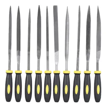 

SEWS-10Pcs Guitar Fret Nut Saddle Slot Pickguard Grinding Maintenance File Group Set Luthier Repair Tool With 3 Size