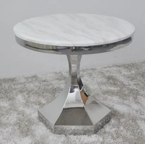 Stainless steel glass marble coffee table small coffee table modern minimalist sofa side a few small round