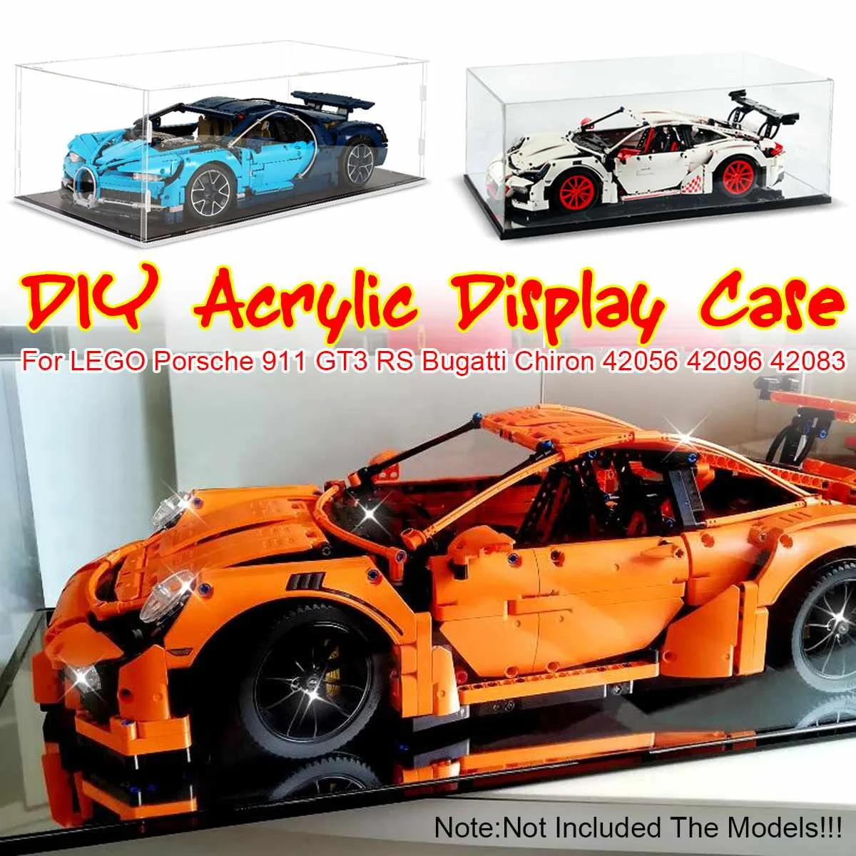 Акриловый чехол 42056 для Porsche 911 GT3 RS Bugatti Chiron игрушечные кирпичи серии Technic (модель в