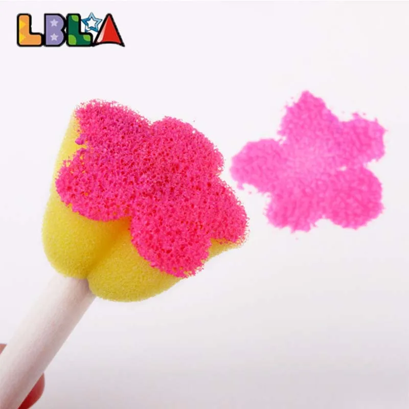 

Art DIY Painting 5-25Pcs Colorful Flower Pattern Creative Sponge Brush Children Baby Funny Drawing Tools Toys Gift Soft Sponge
