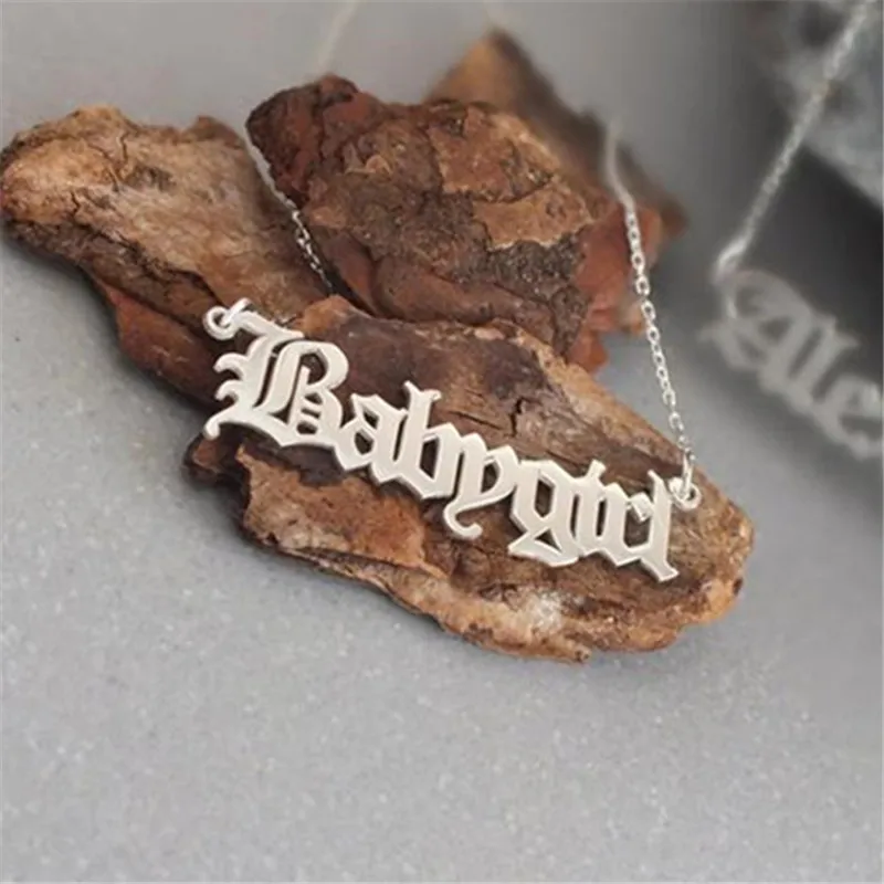 10 Pcs Stainless Steel Old English Babygirl Necklace Personalized Baby Girl For the Daughter Birthday Gift | Украшения и