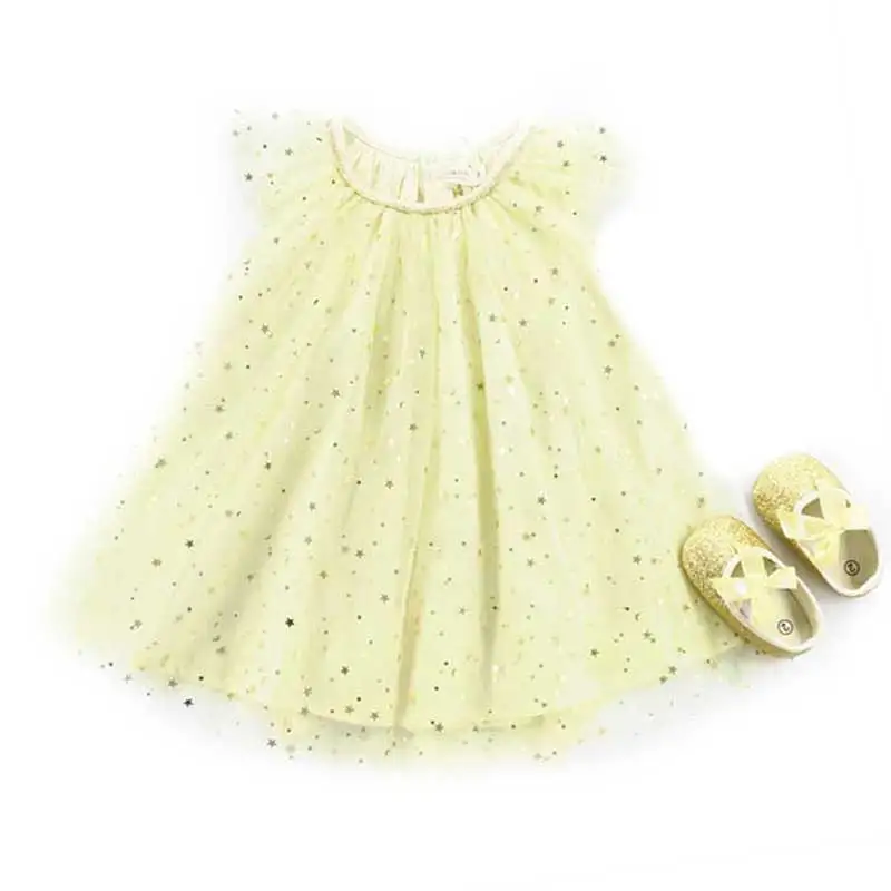 

Girl Dress Baby Birthday Party Princess Dress 2018 Summer New Kids Five-Pointed Star Print Clothing Toddlers Christmas Costume