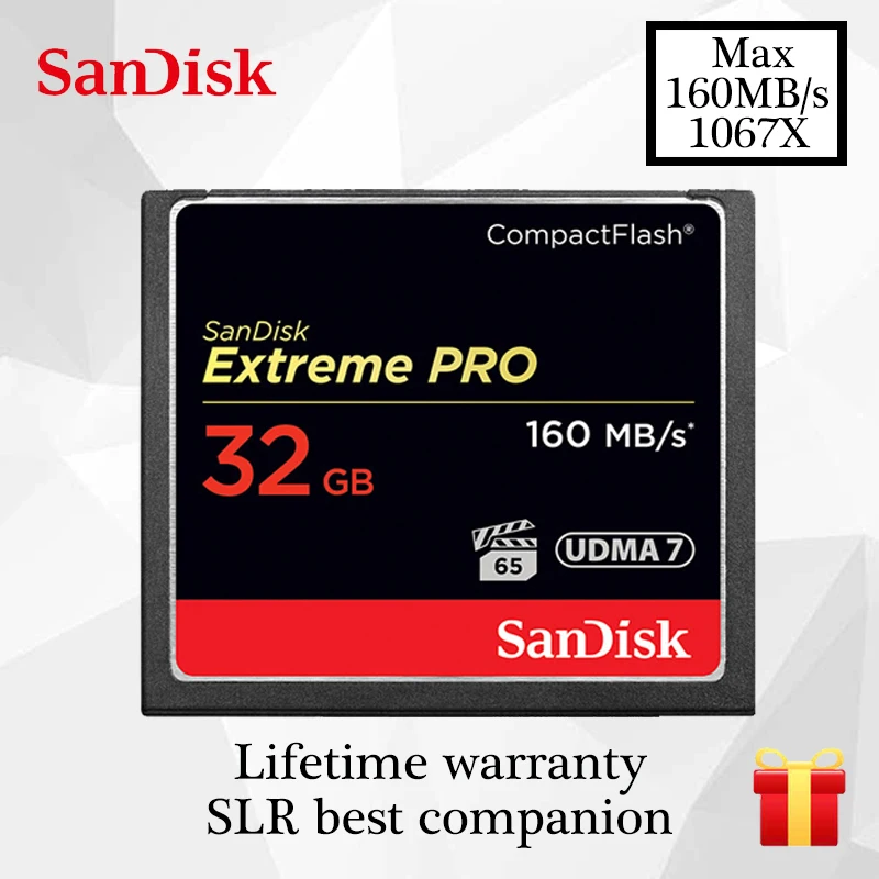 Оригинальная компактная флеш-Карта SanDisk 16 ГБ 32 64 128 CF карта Max160M/sHigh Speed VPG65 памяти