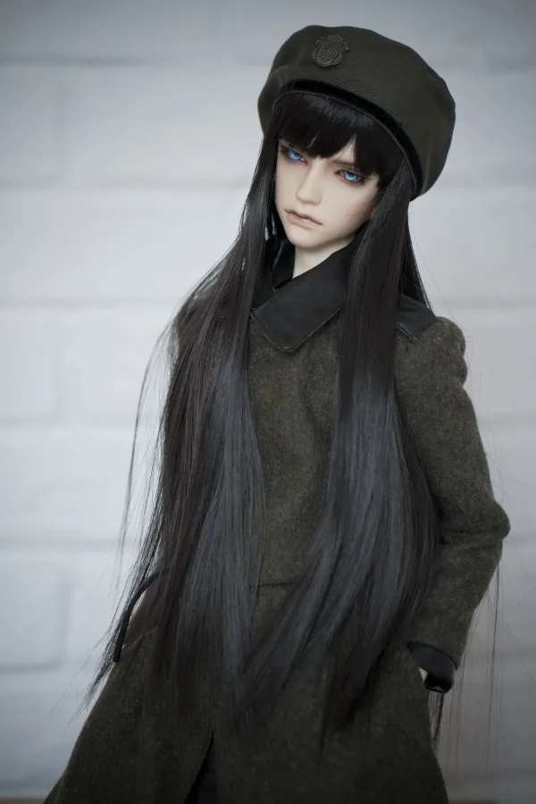 BJD кукла высокотемпературный провод парики из натуральных волос для 1/3 1/4 1/6 BJD DD SD MSD YOSD кукла черный длинный прямой темперамент парики из натуральных волос