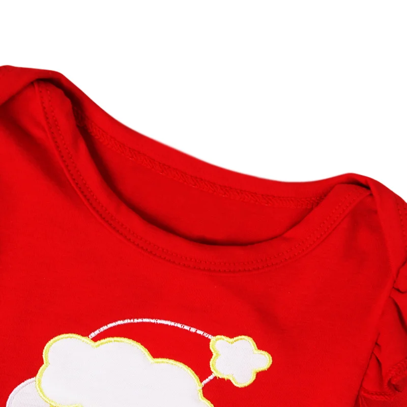 Рождественское красное платье для малышей Костюм Санта-Клауса Одежда для новорожденных девочек комбинезоны+ повязка на голову с бантом комплекты одежды для малышей