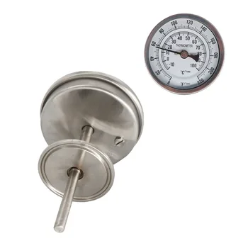 

Homebrew Bi-metal thermometer 0~220F degree with 1,5"TC OD 50.5mm Tri-clamp