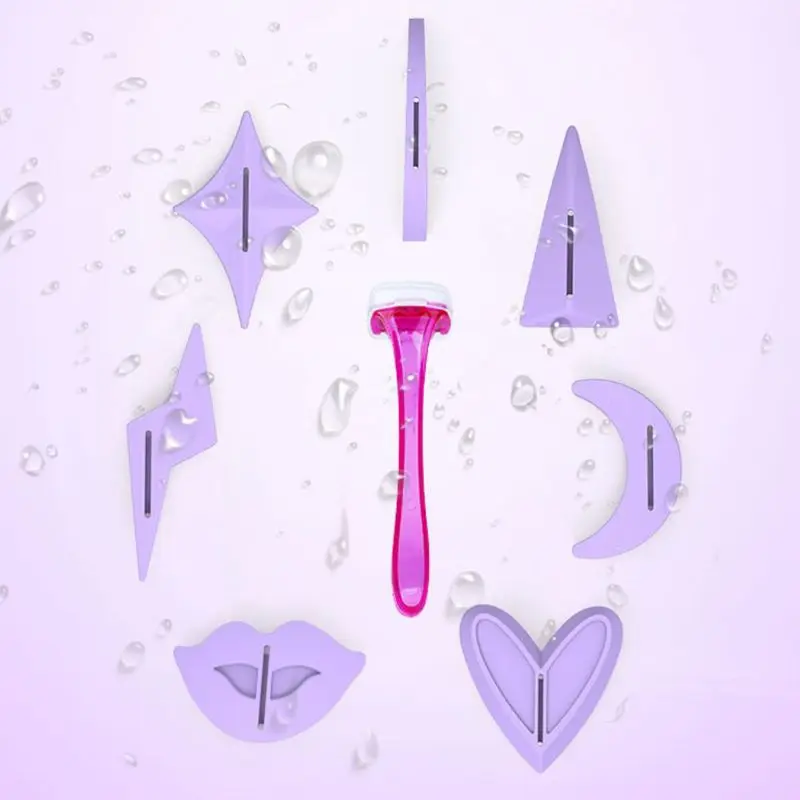 

Women Bikini Privates Shaving Stencil Set Female Pubic Hair Trimmer Shaver Sexy Secret Intimate Shaping Tools Kit Portable