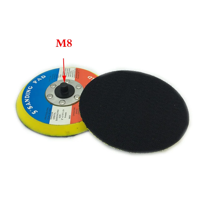 

1pcs 5 inch 125mm M8 Sanding Pad/Polishing Pad Pneumatic grinding machine tray Pneumatic Polishing plate For Air Sander