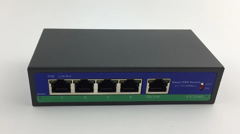 5 портов 48V 4 PoE инжектор питания по Ethernet переключатель 78W IEEE802.3af/at 1,2+/3,6-с адаптером питания для ip-камеры видеонаблюдения