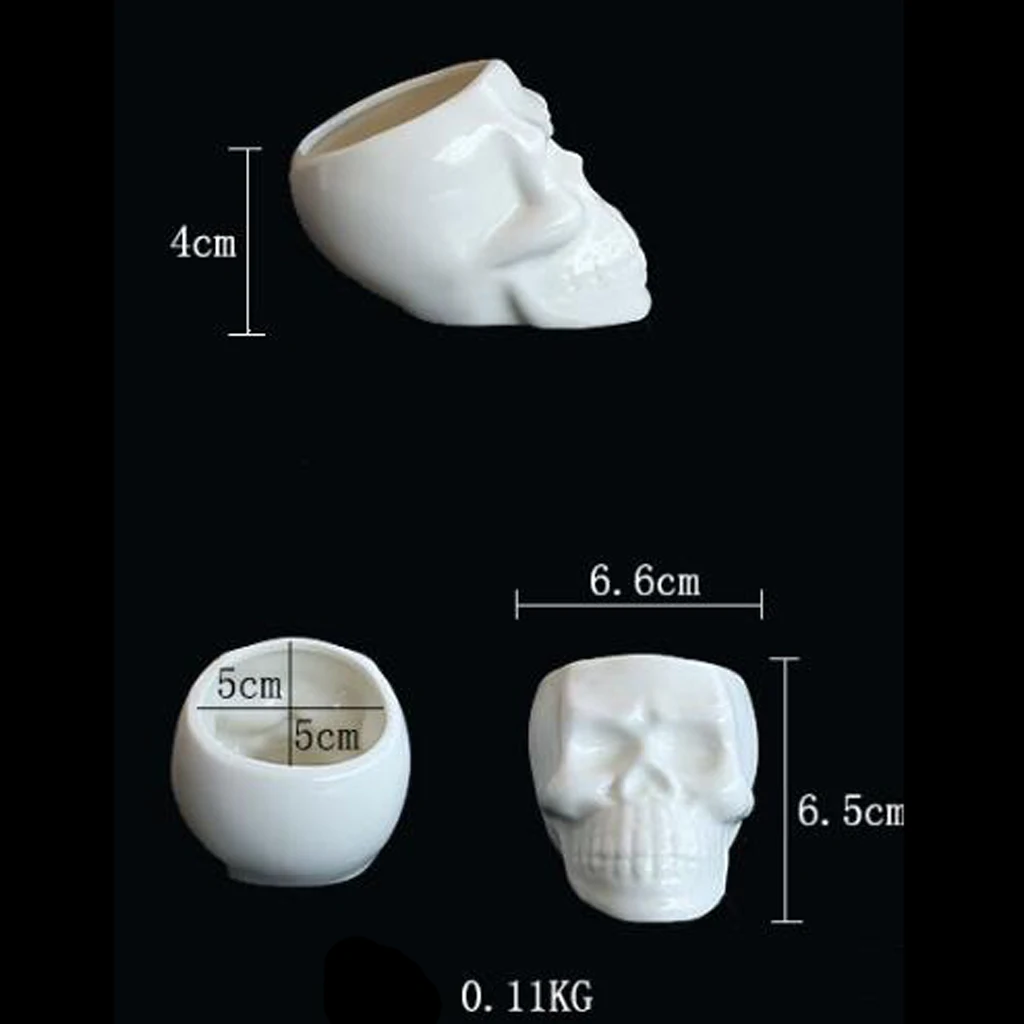 3pcs Flowerpot Skull Head Shaped Halloween Retro Homehold Horrible Decoration Home Office Flower Pot Planter