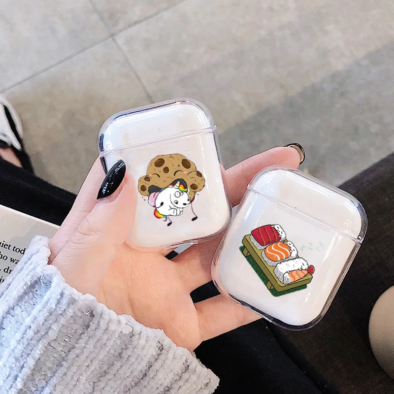 Прозрачный милый чехол для Apple airpods наушников с Bluetooth Airpods Жесткий Чехол
