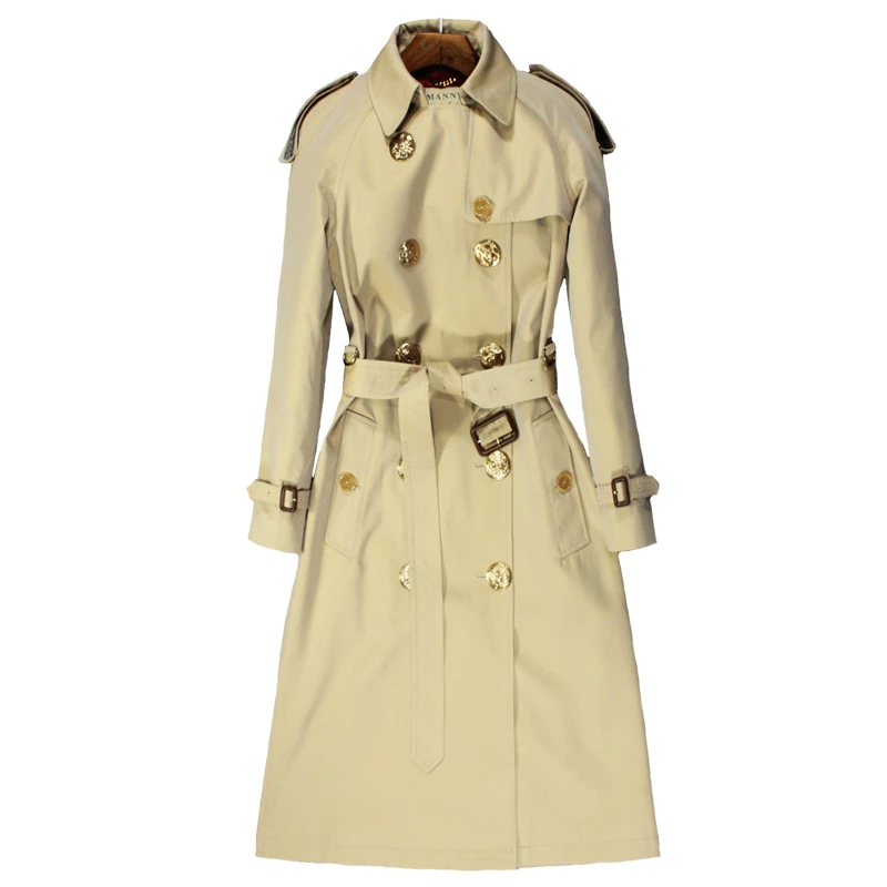 

Spring Autumn New England Style Casual Trench coat for women Long coat Fashion Double Breasted High quality Womens Windbreakers