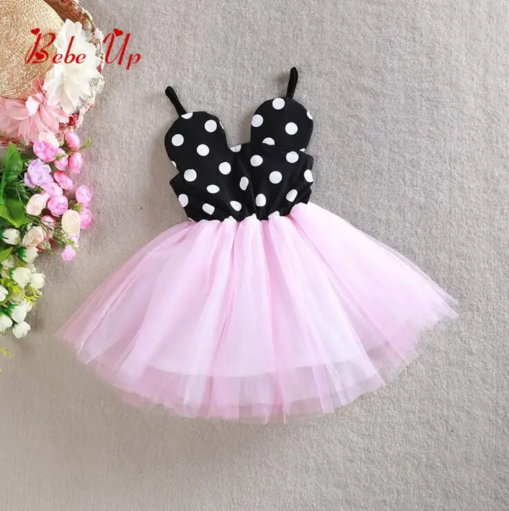 

Princess Girls Baby Party Dresses Summer Children Polka Dot Clothing O-Neck Kids Cotton Clothes Children Ball Gown Clothing