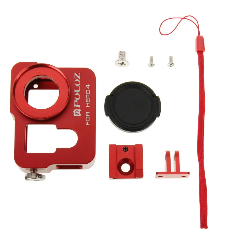  Aluminum Alloy cage Protective Housing Case Cover  Metal frame with lens cap for GoPro HERO4 Sports action camera accessories (12)