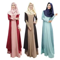 Для женщин мусульманин платье Арабские арабских малайцев костюмы Кружева Одежда с длинным рукавом платье Abayas Дубай Исламская Турецкий