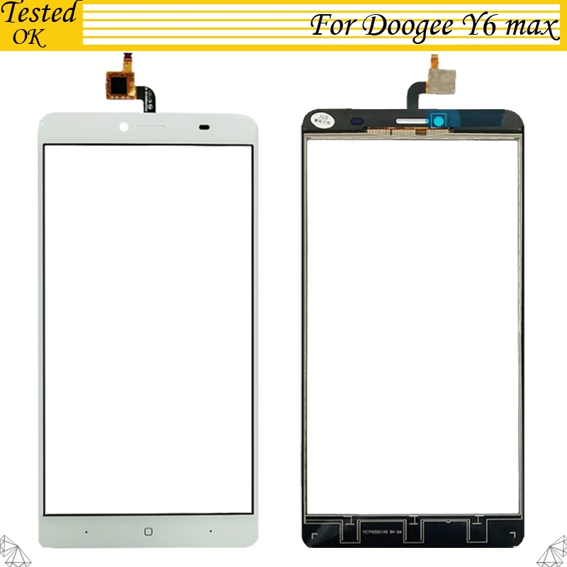 100% Tested Working White Color Touch Sensor 6.5" For DOOGEE Y6 Max Screen Digitizer Panel for y6 max touch | Мобильные телефоны