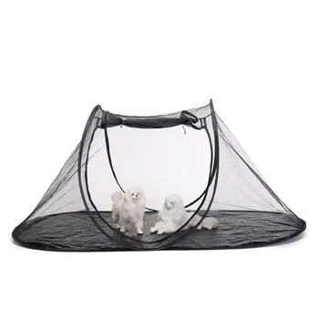 

Dog cages fold to accommodate outdoor pet tents Cats and dogs travel outdoor pet cages