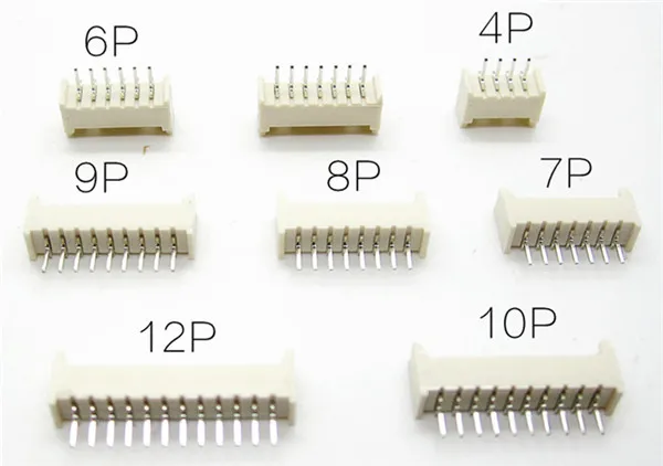 

100pcs 1.25 2/3/4/5/6-Pin Female Connector