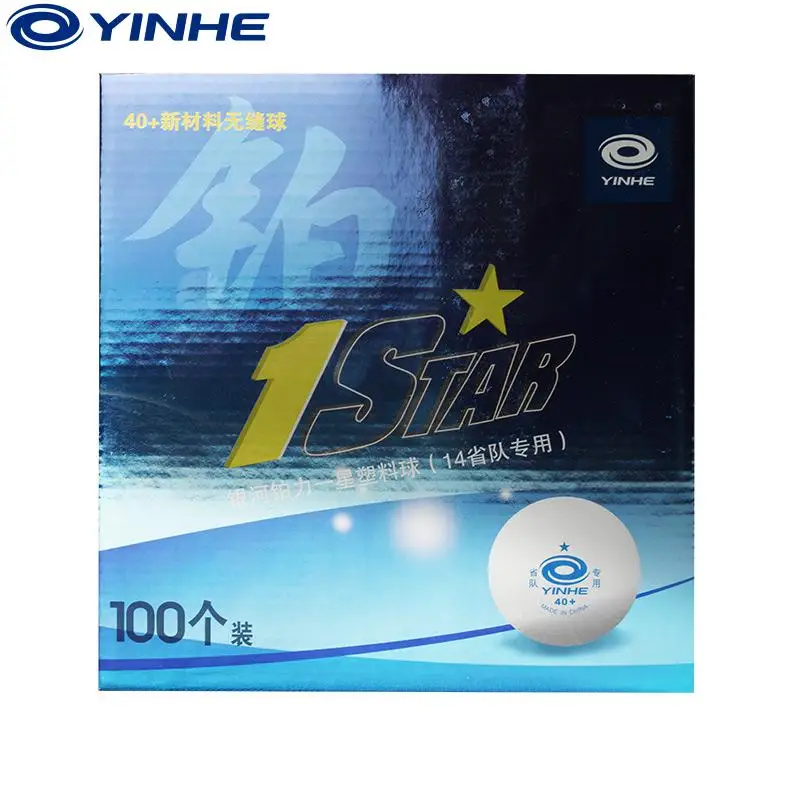 

Wholesales 100 Balls YINHE Plastic 40+ Table Tennis Balls 1 Star seamless/Seamed Poly Ping Pong Balls for Table Tennis Robot